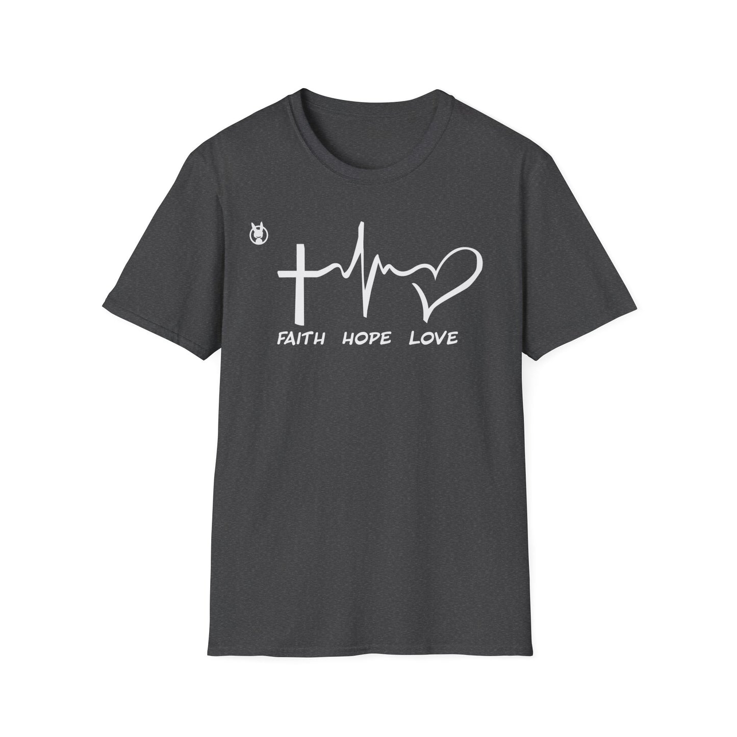 FLH Faith Hope Love T-Shirt | Front Logo Softstyle Tee | Inspirational Apparel