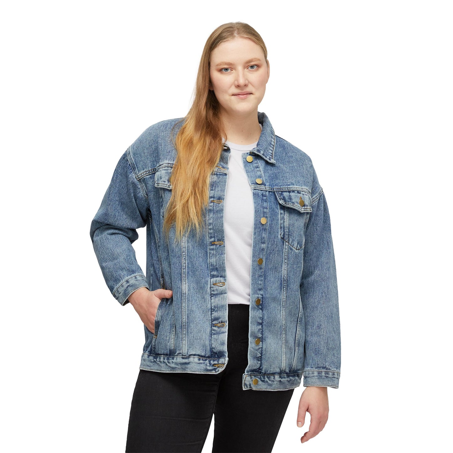 Club-O Women's Denim Jacket | Custom Back Panel Design | Premium Oversized Fit