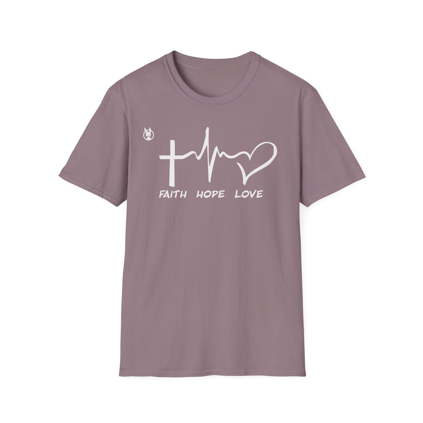 FLH Faith Hope Love T-Shirt | Front Logo Softstyle Tee | Inspirational Apparel