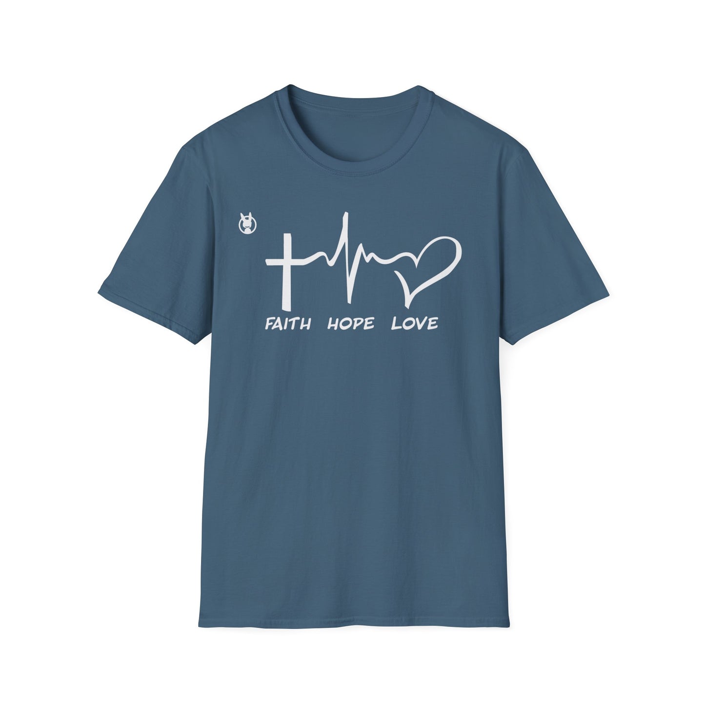 FLH Faith Hope Love T-Shirt | Front Logo Softstyle Tee | Inspirational Apparel