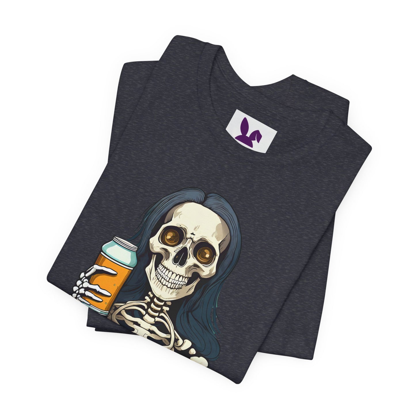 Just Living the Nightmare T-Shirt | Funny Skeleton Beer Tee | Unisex Cotton Shirt