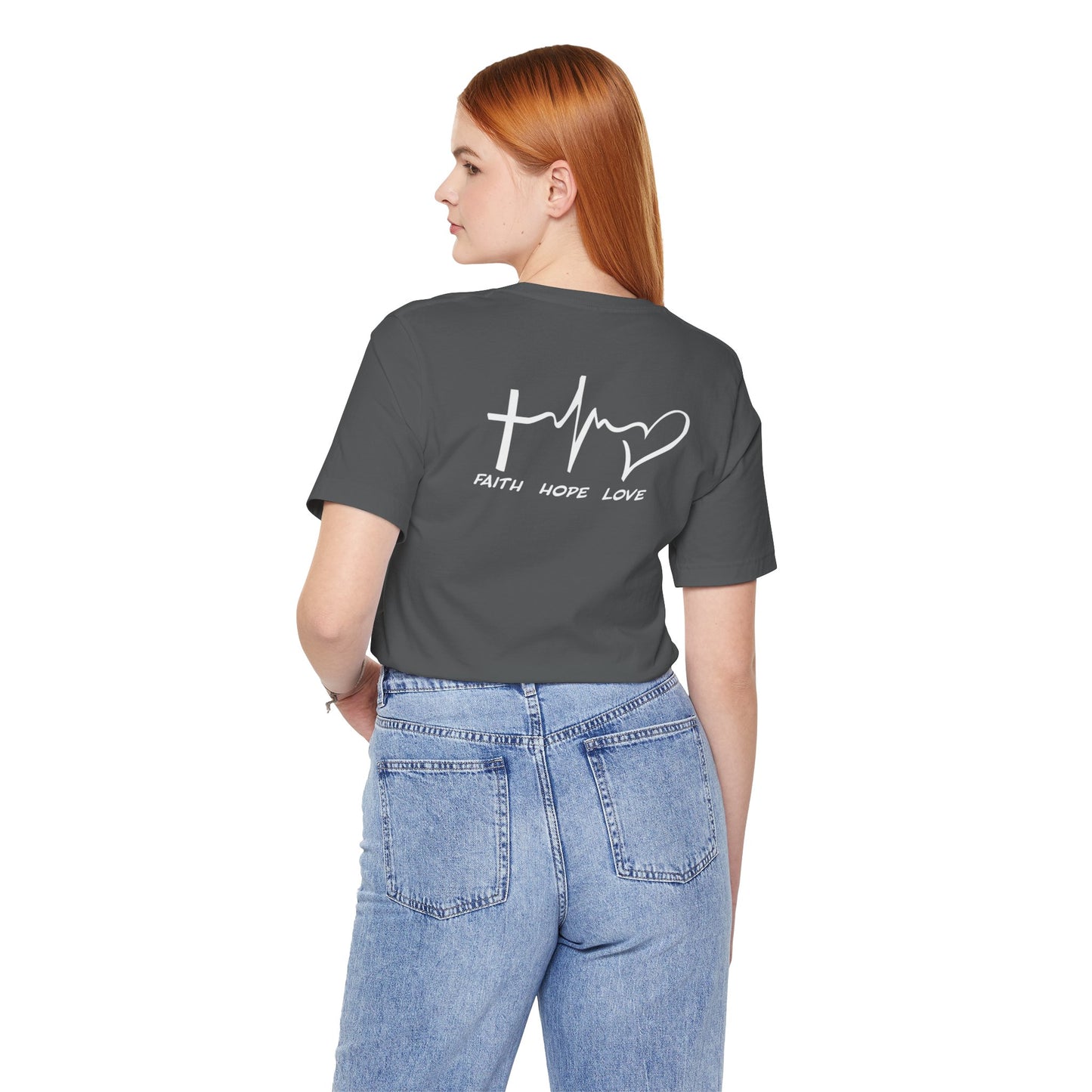 FHL Faith Hope Love T-Shirt | Rear Logo Jersey Tee | Inspirational Event Merch