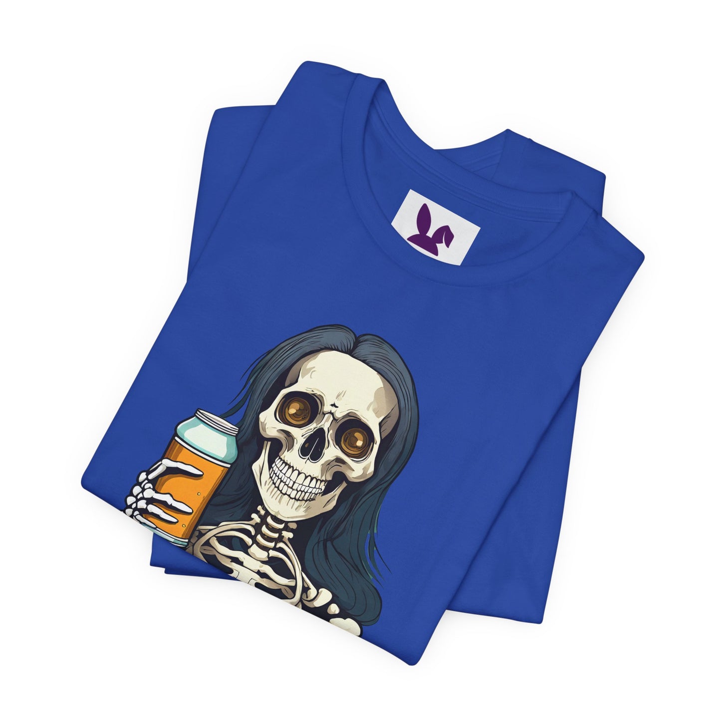 Just Living the Nightmare T-Shirt | Funny Skeleton Beer Tee | Unisex Cotton Shirt