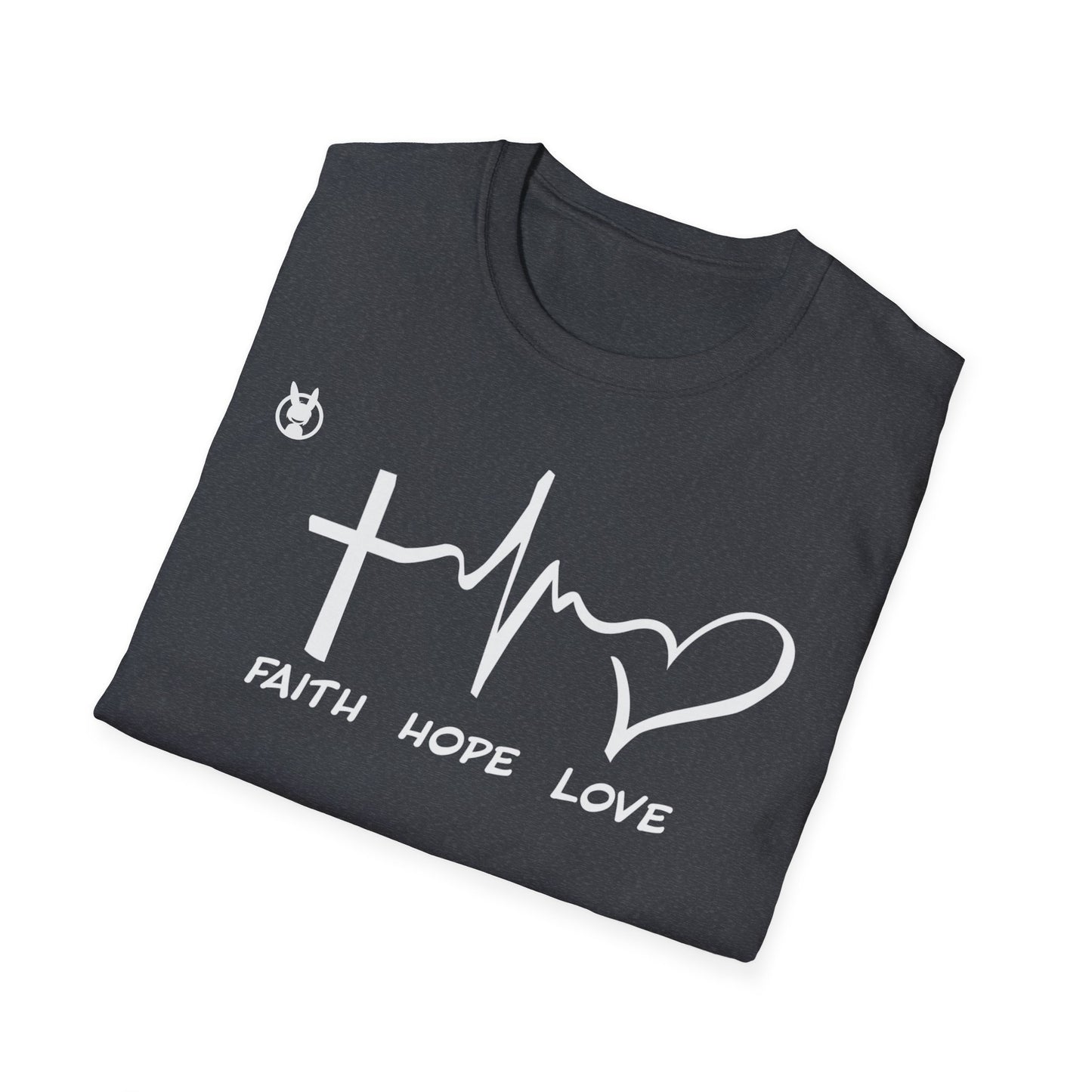 FLH Faith Hope Love T-Shirt | Front Logo Softstyle Tee | Inspirational Apparel