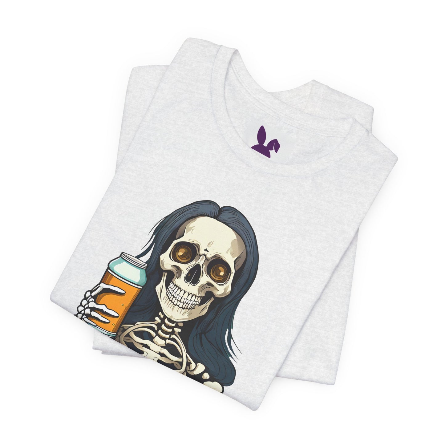 Just Living the Nightmare T-Shirt | Funny Skeleton Beer Tee | Unisex Cotton Shirt