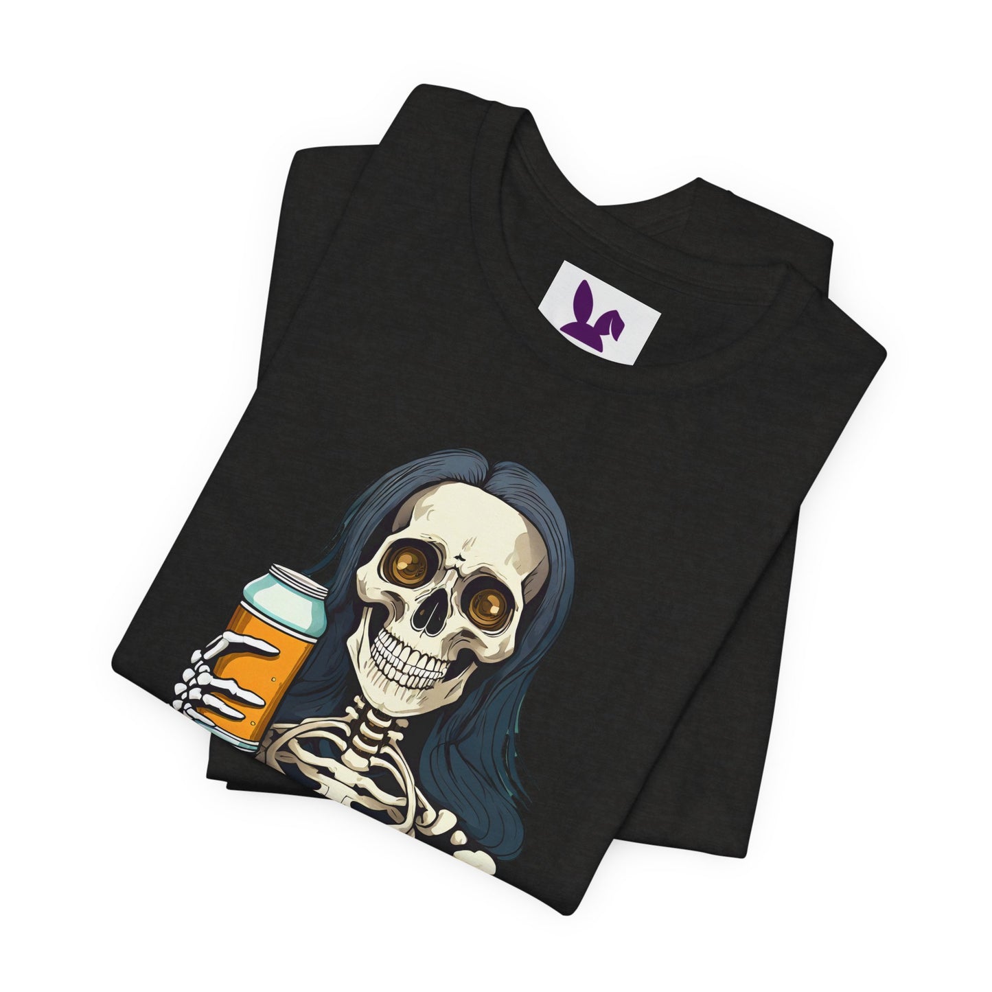 Just Living the Nightmare T-Shirt | Funny Skeleton Beer Tee | Unisex Cotton Shirt