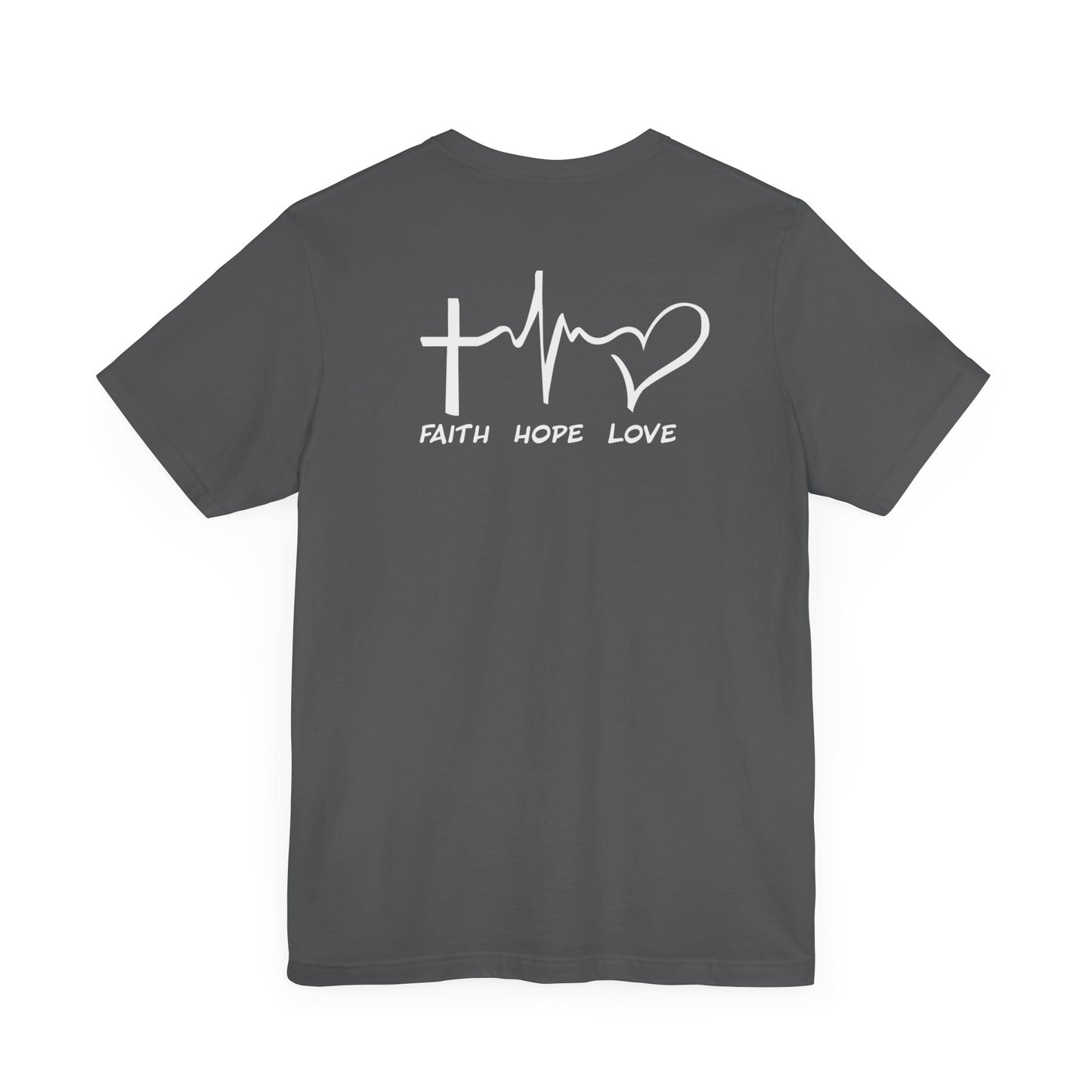 FHL Faith Hope Love T-Shirt | Rear Logo Jersey Tee | Inspirational Event Merch