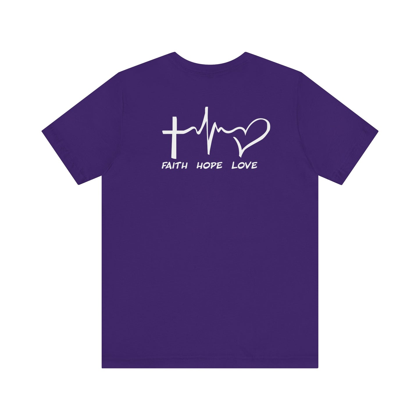 FHL Faith Hope Love T-Shirt | Rear Logo Jersey Tee | Inspirational Event Merch