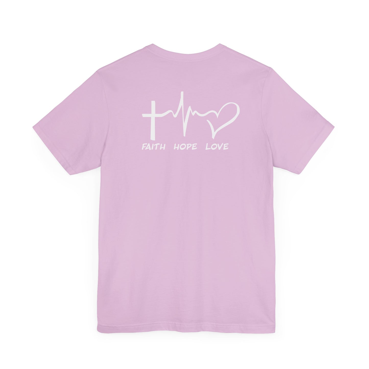 FHL Faith Hope Love T-Shirt | Rear Logo Jersey Tee | Inspirational Event Merch