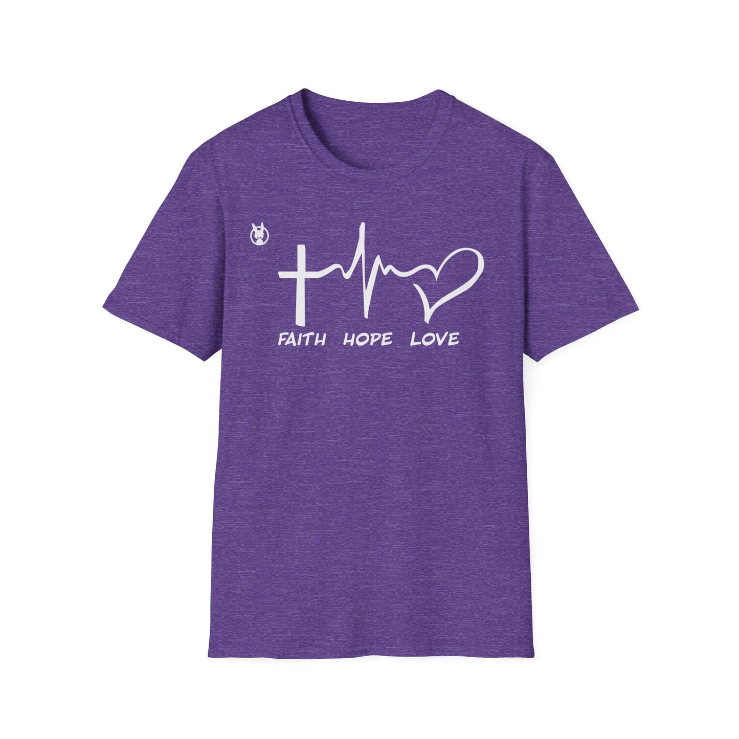 FLH Faith Hope Love T-Shirt | Front Logo Softstyle Tee | Inspirational Apparel