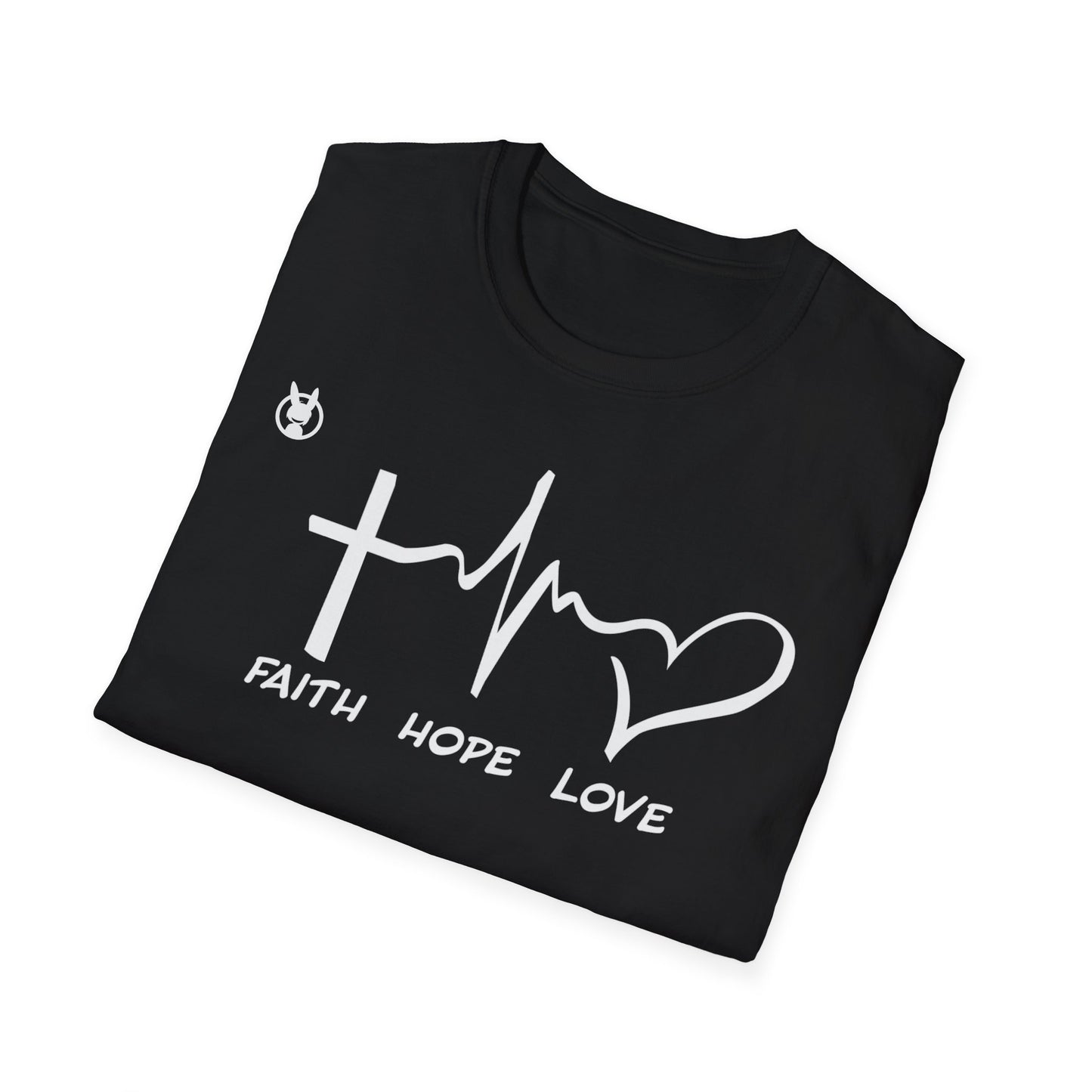 FLH Faith Hope Love T-Shirt | Front Logo Softstyle Tee | Inspirational Apparel