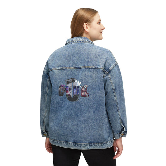 Club-O Women's Denim Jacket | Custom Back Panel Design | Premium Oversized Fit