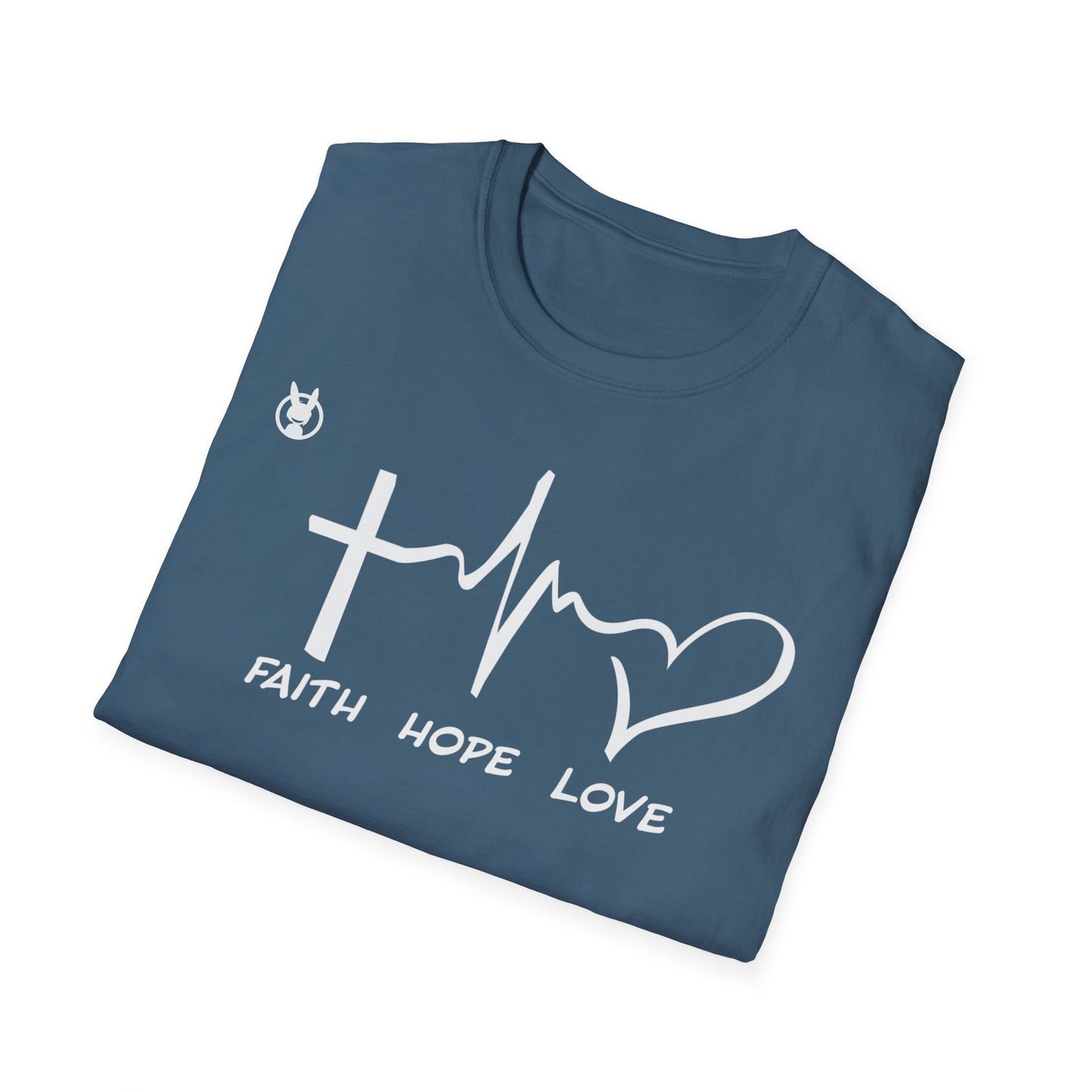 FLH Faith Hope Love T-Shirt | Front Logo Softstyle Tee | Inspirational Apparel