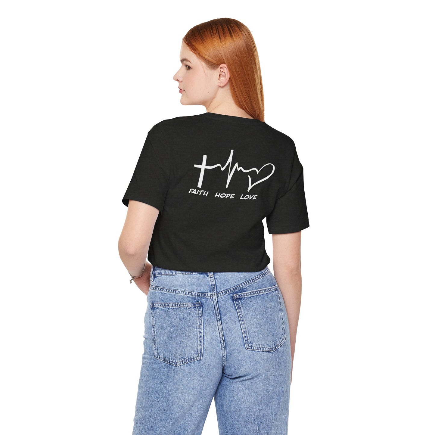 FHL Faith Hope Love T-Shirt | Rear Logo Jersey Tee | Inspirational Event Merch