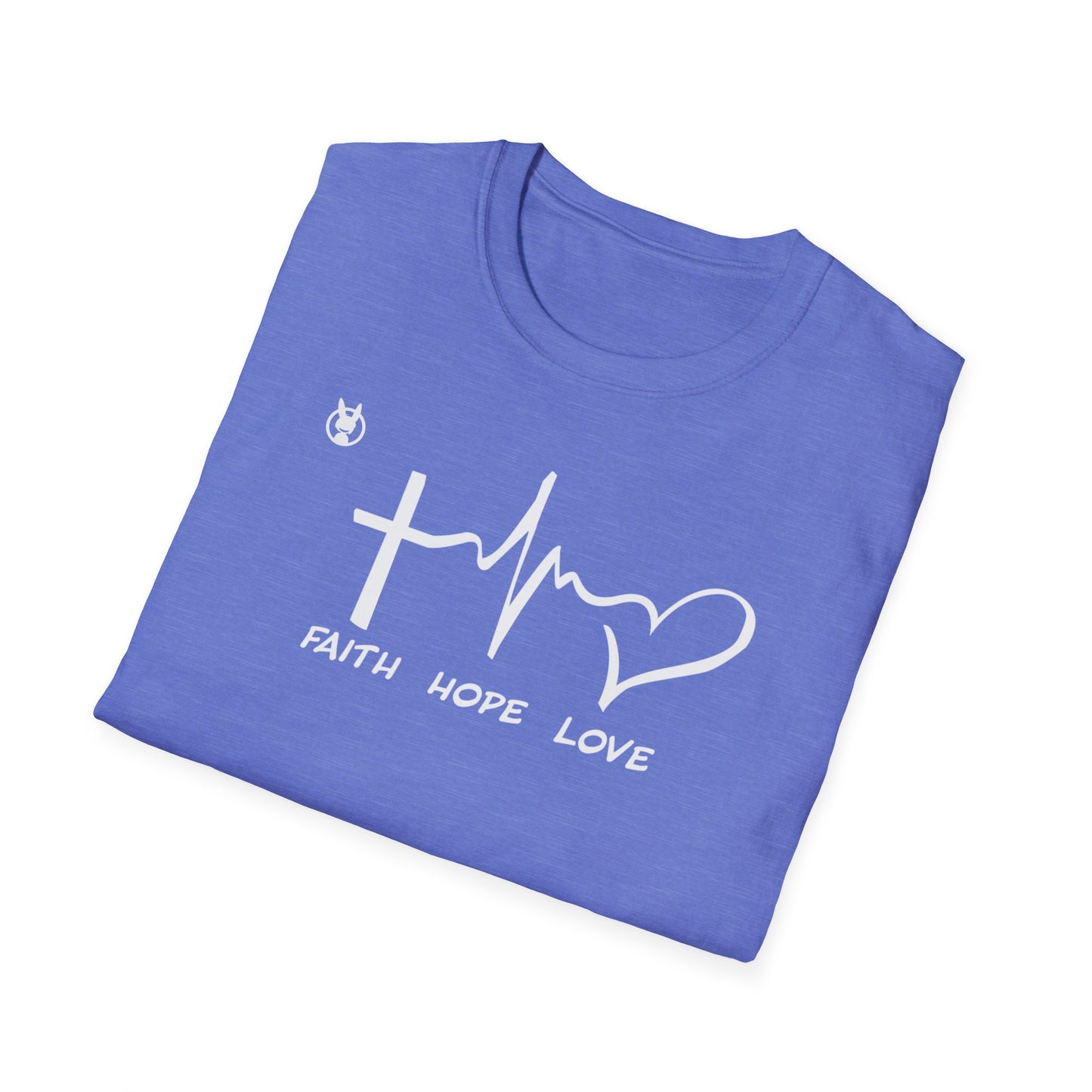 FLH Faith Hope Love T-Shirt | Front Logo Softstyle Tee | Inspirational Apparel