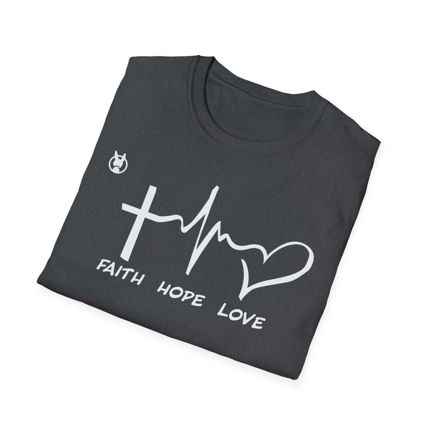 FLH Faith Hope Love T-Shirt | Front Logo Softstyle Tee | Inspirational Apparel