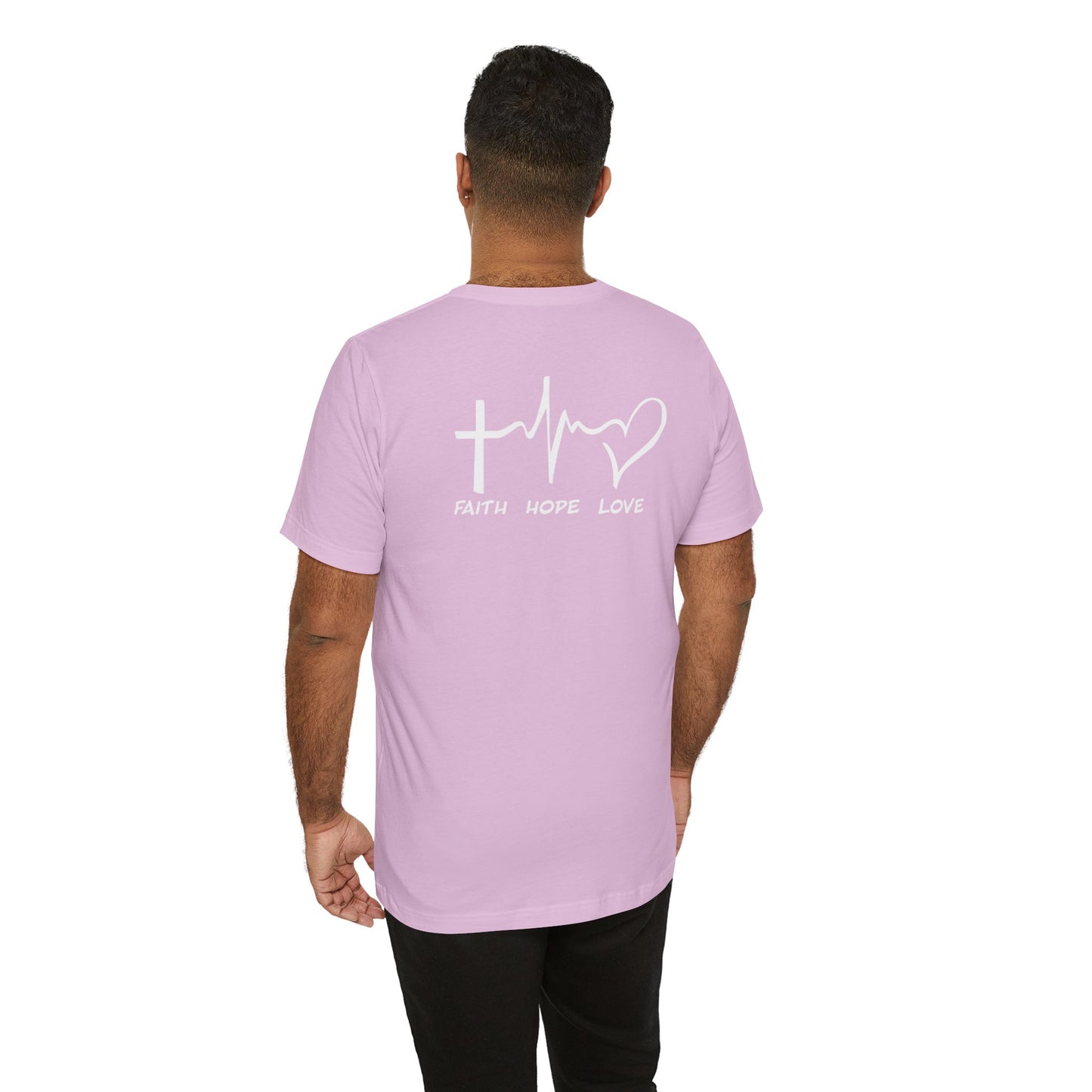 FHL Faith Hope Love T-Shirt | Rear Logo Jersey Tee | Inspirational Event Merch