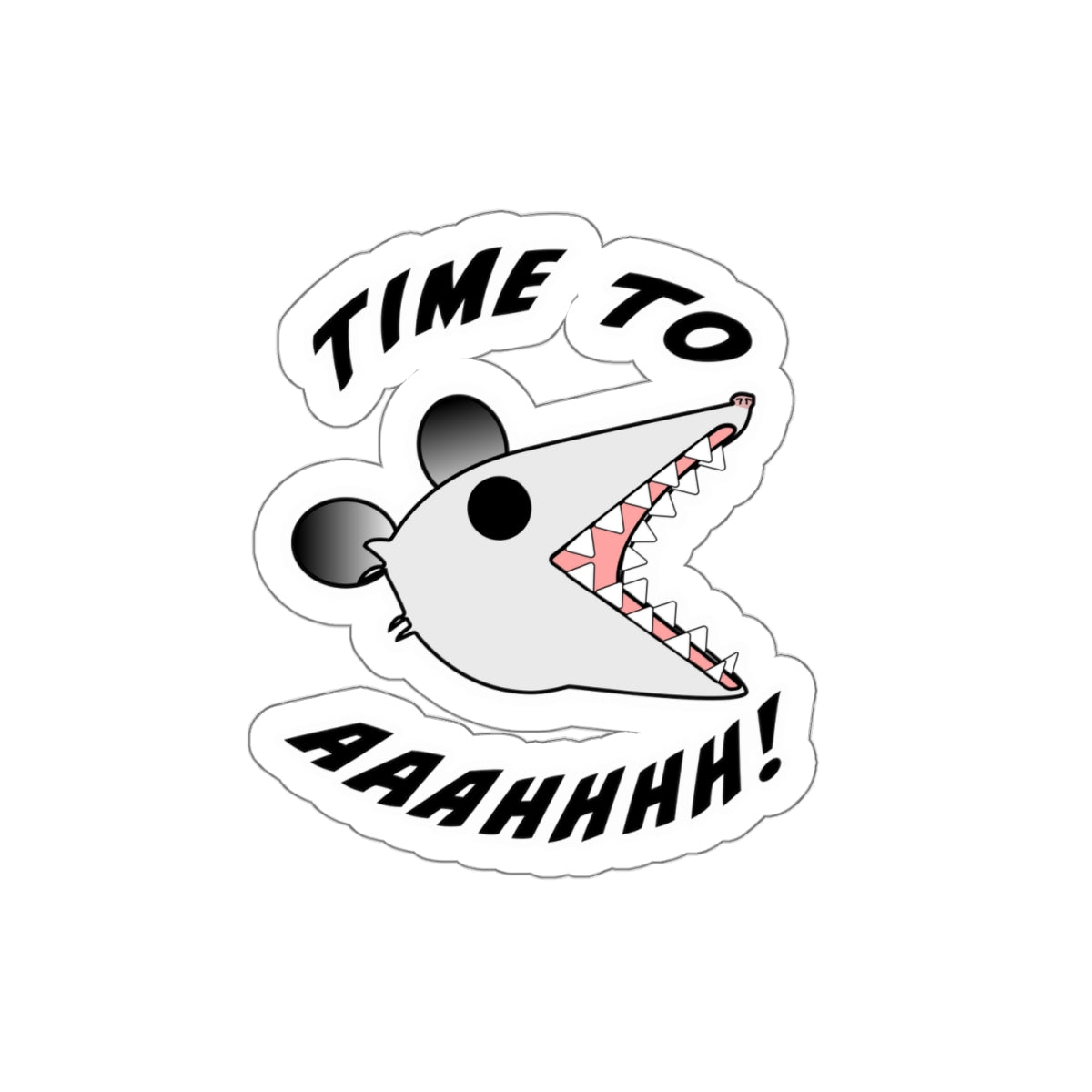 Time to Aaaahhhh Sticker | Possum Meme Kiss-Cut Decal | Furry Art