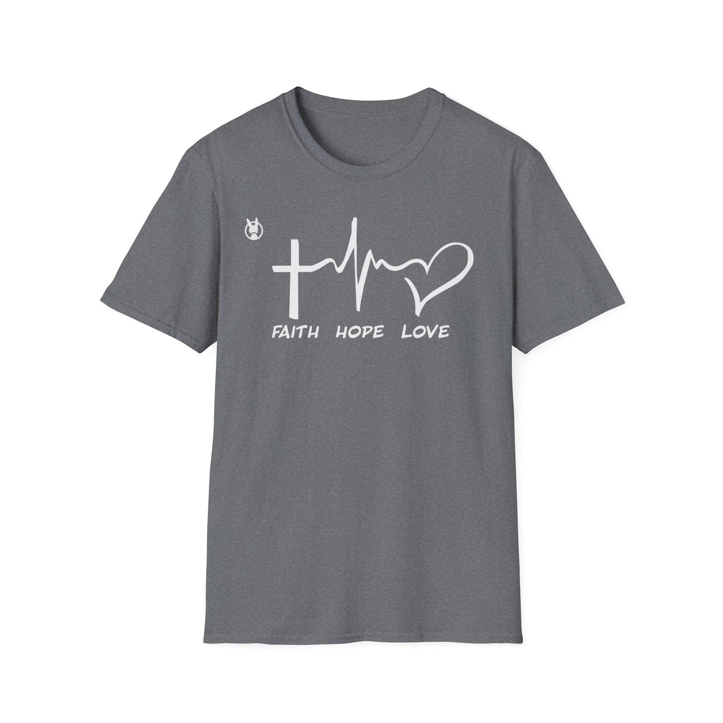 FLH Faith Hope Love T-Shirt | Front Logo Softstyle Tee | Inspirational Apparel