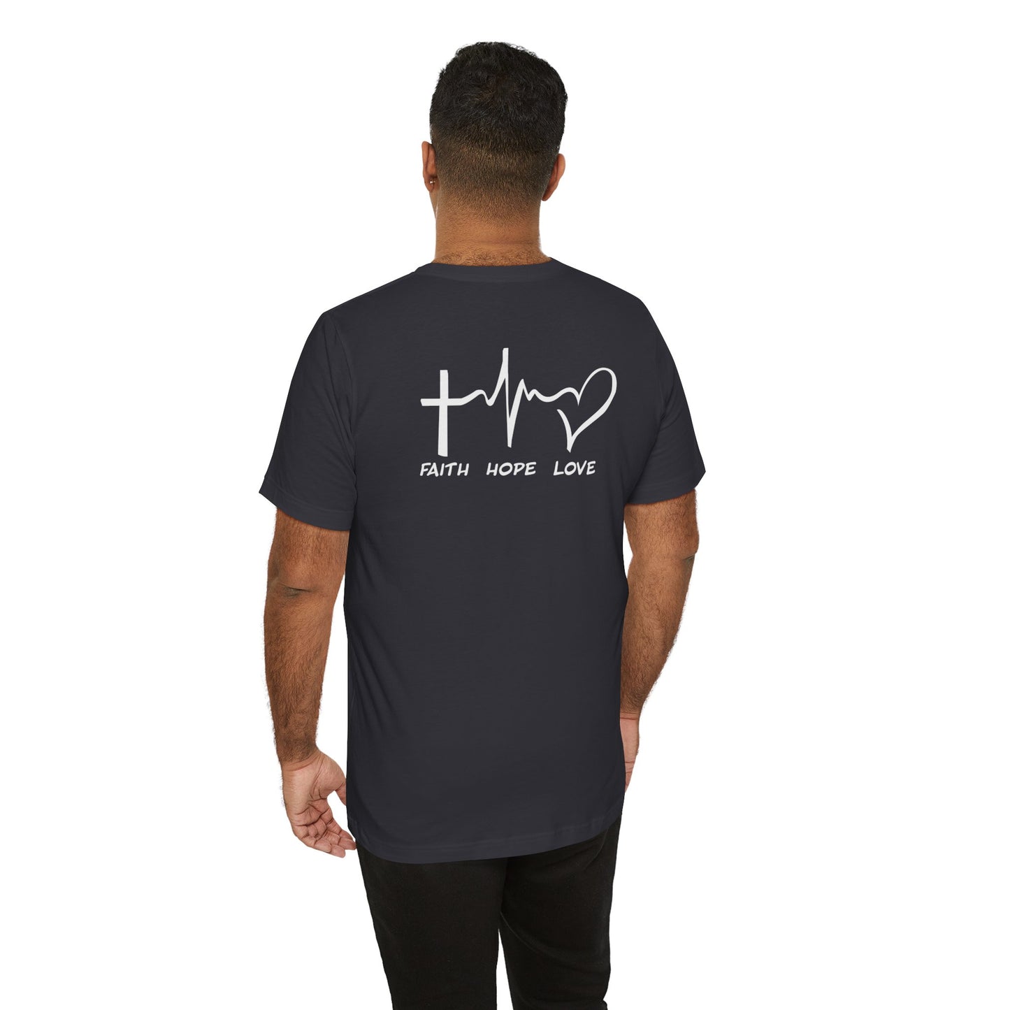 FHL Faith Hope Love T-Shirt | Rear Logo Jersey Tee | Inspirational Event Merch