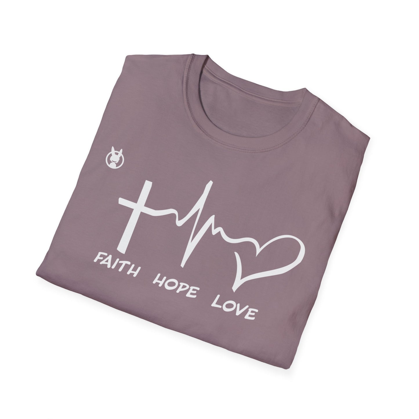 FLH Faith Hope Love T-Shirt | Front Logo Softstyle Tee | Inspirational Apparel