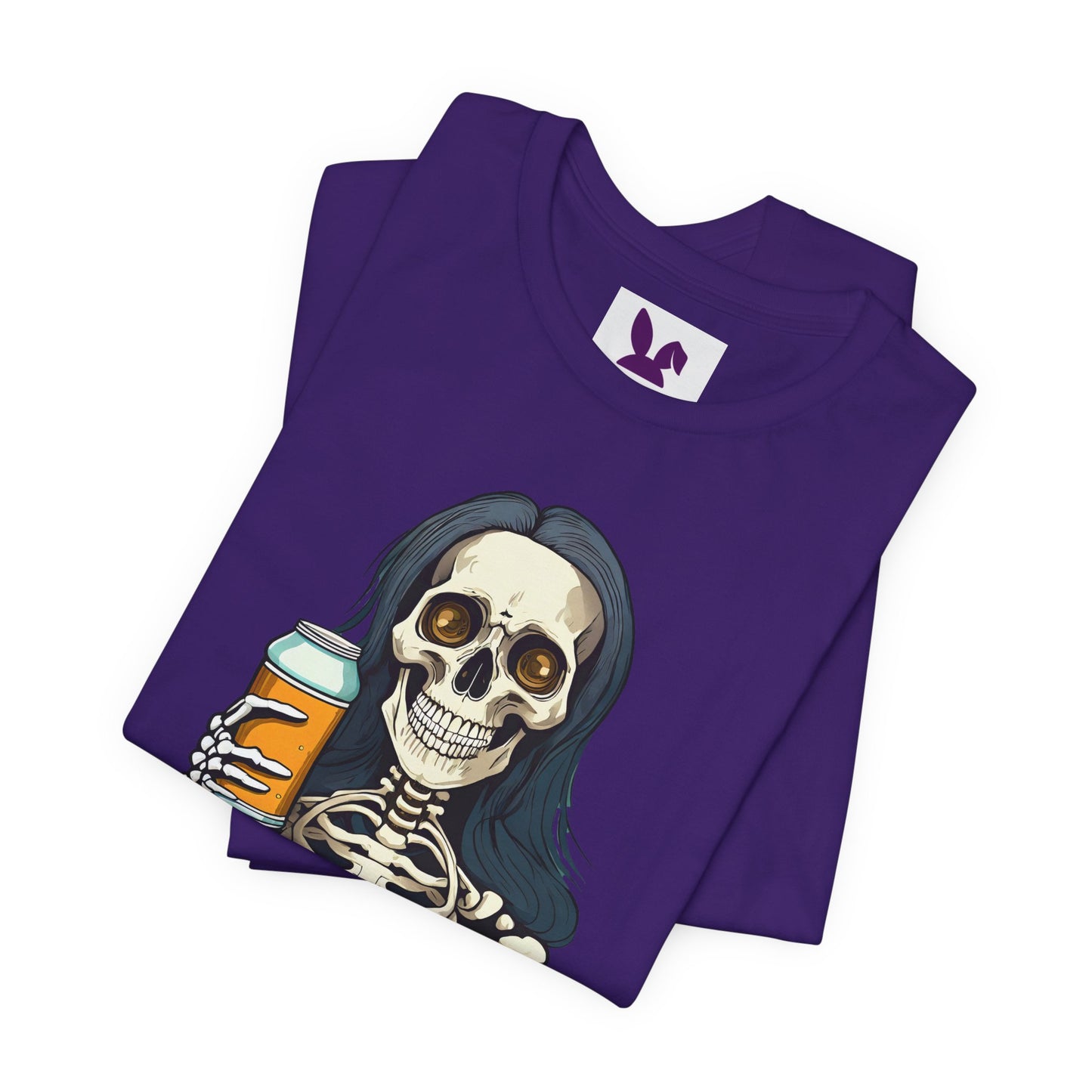 Just Living the Nightmare T-Shirt | Funny Skeleton Beer Tee | Unisex Cotton Shirt