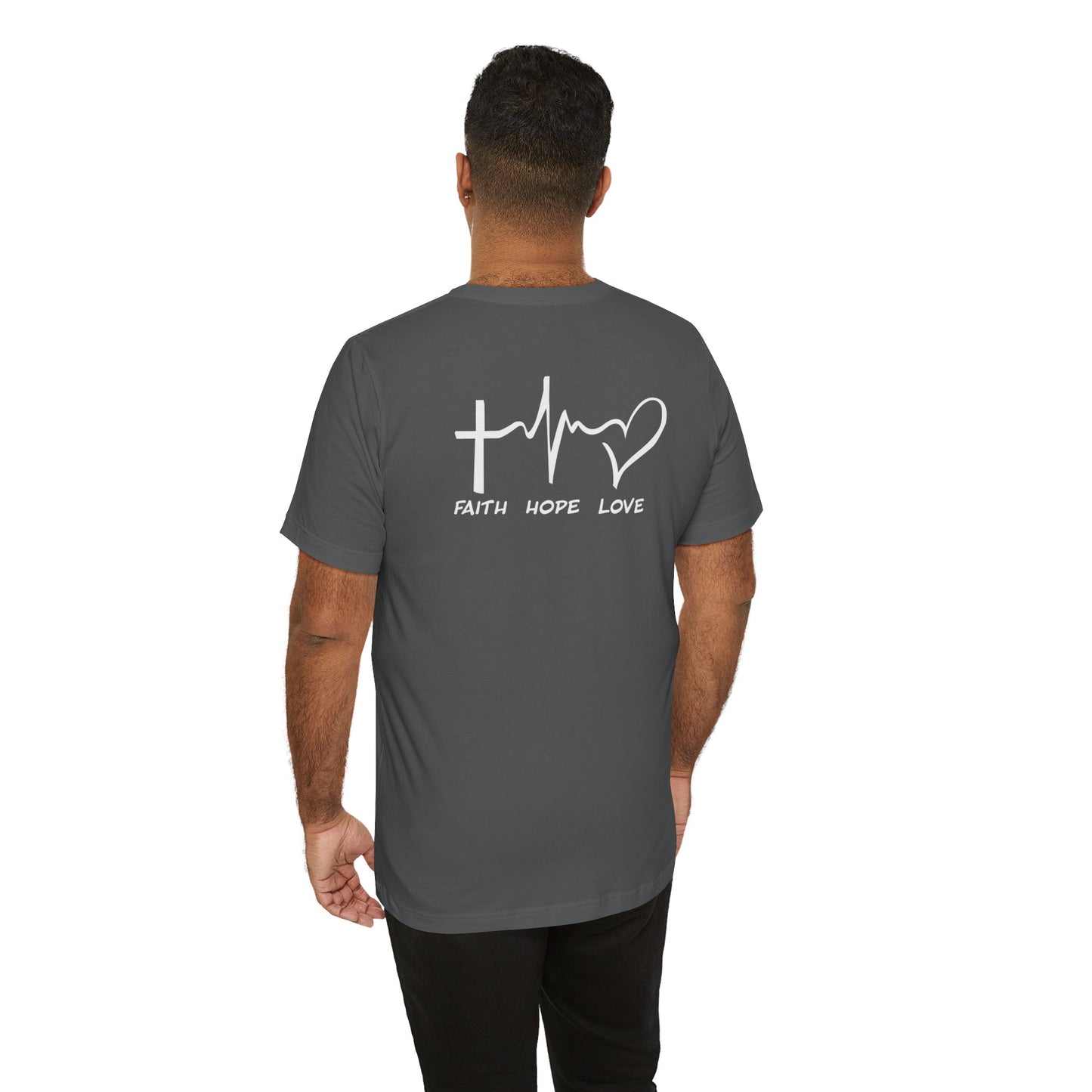 FHL Faith Hope Love T-Shirt | Rear Logo Jersey Tee | Inspirational Event Merch