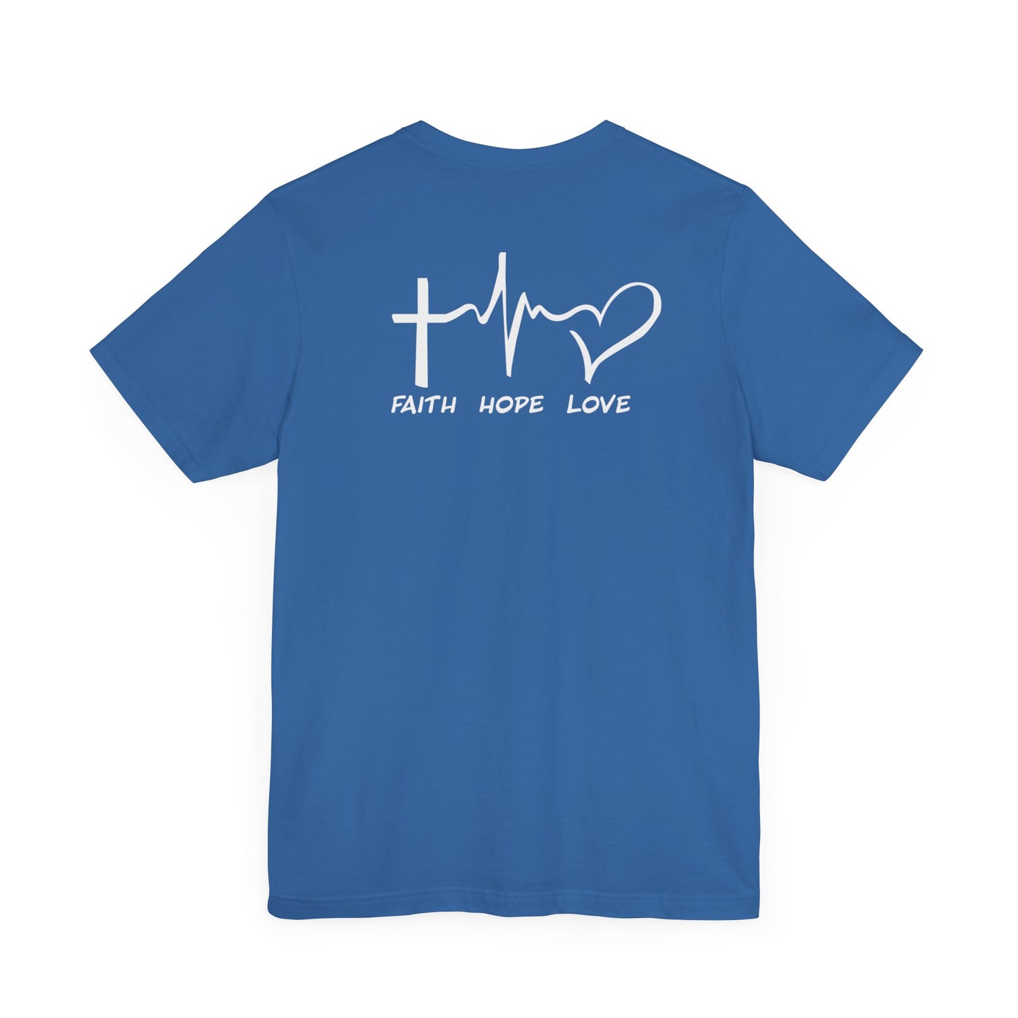 FHL Faith Hope Love T-Shirt | Rear Logo Jersey Tee | Inspirational Event Merch